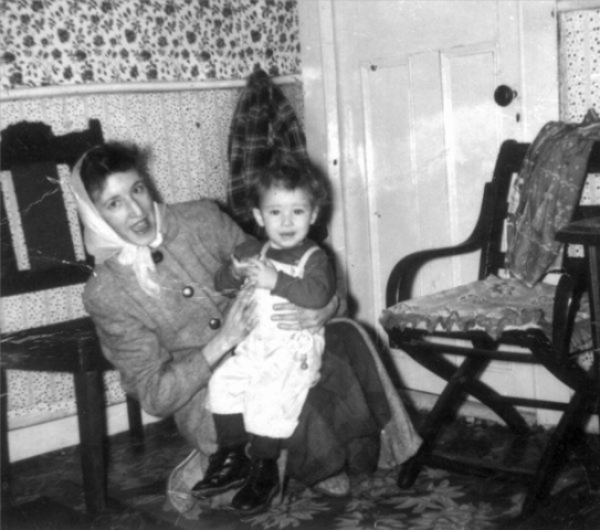 453: Anna (Norman) Kerrivan with young Gordon Kerrivan. (1960) [courtesy of Betty Kerrivan]  - Gordon son of James Kerrivan &amp;amp; Mary Josephine Norman; Anna daughter of John Norman &amp;amp;  Mary Farget, married Francis Kerrivan